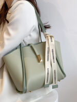Textured mother-child class commuter tote bag - Image 5